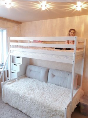 Кровать с разными спальными местами №2 в Новосибирске - dvayarusa.ru | фото