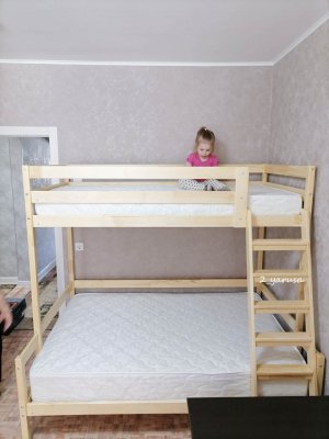 Кровать с разными спальными местами №1 в Новосибирске - dvayarusa.ru | фото