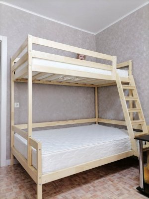 Кровать с разными спальными местами №1 в Новосибирске - dvayarusa.ru | фото 4